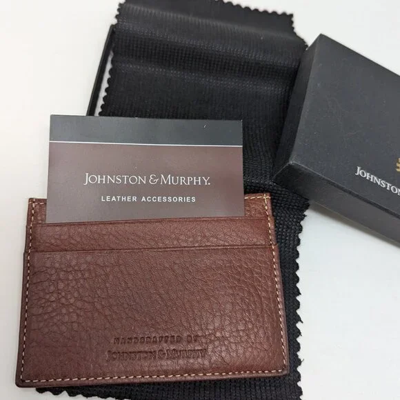 NWOT - Pebble Grain Leather Card Holder - Johnston & Murphy - Picture 4 of 4